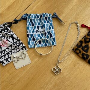 Brighton Silver Necklace and Earrings Set with Stone Accents